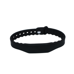 125KHz RFID Wristband Silicone Black Laser Engraving Logo RFID Bracelet for WaterPark  GJ-019
