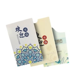 FSC Certificate Small Card Holder Black Recyclable Paper Sleeve Envelope with Shiny Logo