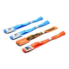 Custom Logo Woven rfid wristbands – VIP custom fabric bracelets for Events & Parties