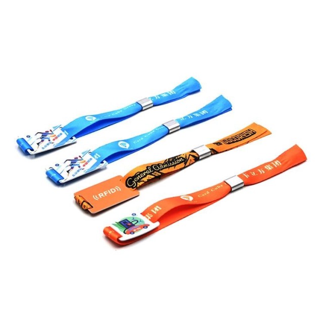 Custom Logo Woven rfid wristbands – VIP custom fabric bracelets for Events & Parties