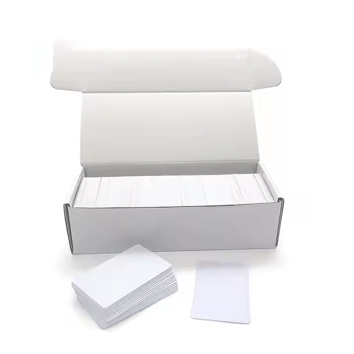 Factory Price CR80 Size 13.56mhz 1K Bytes Readable and Writable Glossy White PVC Blank Smart Rfid Fudan F08 IC Chip NFC Card