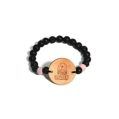 Healing Crystal Stone RFID Bracelet Event NFC Wristband with Soft NTAG 213 Wood NFC Card Tag