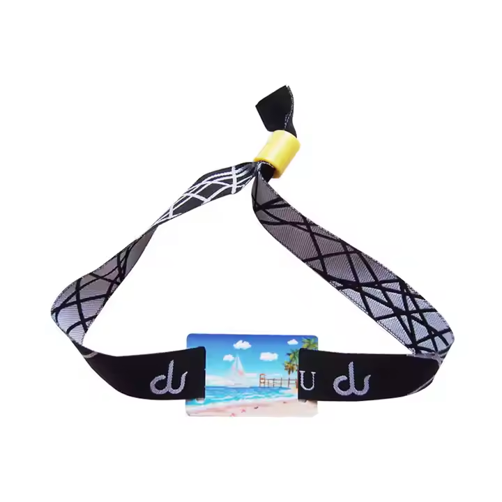 Custom Elastic Rfid Wristband with Sunflower Art – Stretchable Fabric Wristband for Men Women