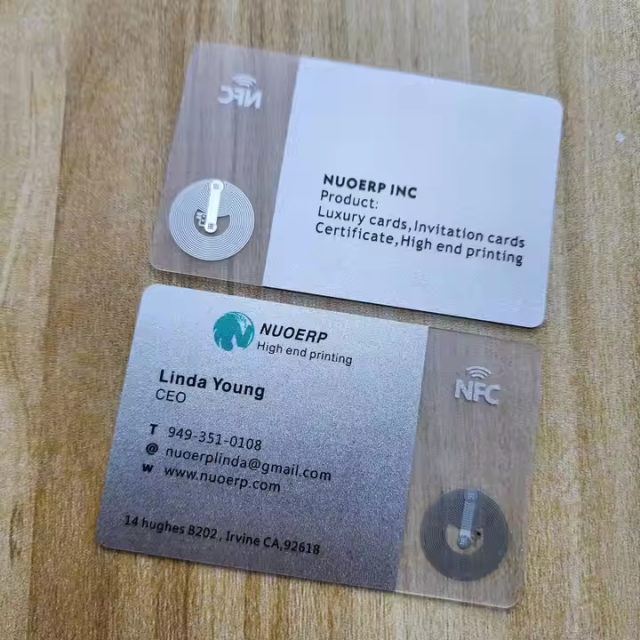 Customized PVC Transparent Plastic Luxury NFC Business Card