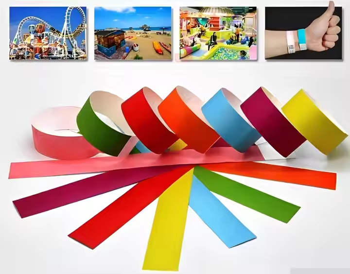 Custom Logo Printed Bracelet Waterproof Paper Tyvek RFID Wristbands NFC Function for Event Party Supplies