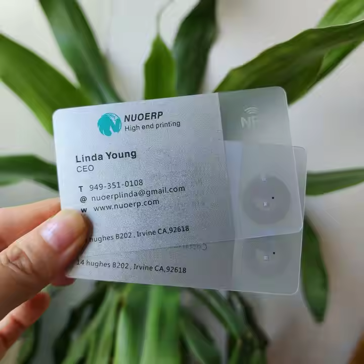 Customized PVC Transparent Plastic Luxury NFC Business Card