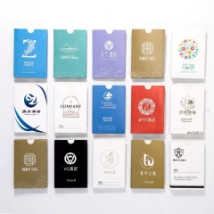 FSC Certificate Small Card Holder Black Recyclable Paper Sleeve Envelope with Shiny Logo
