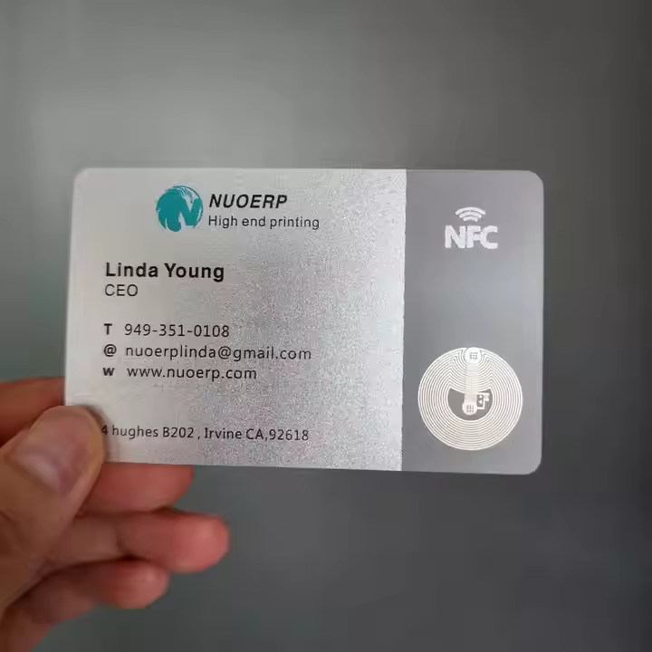 Customized PVC Transparent Plastic Luxury NFC Business Card