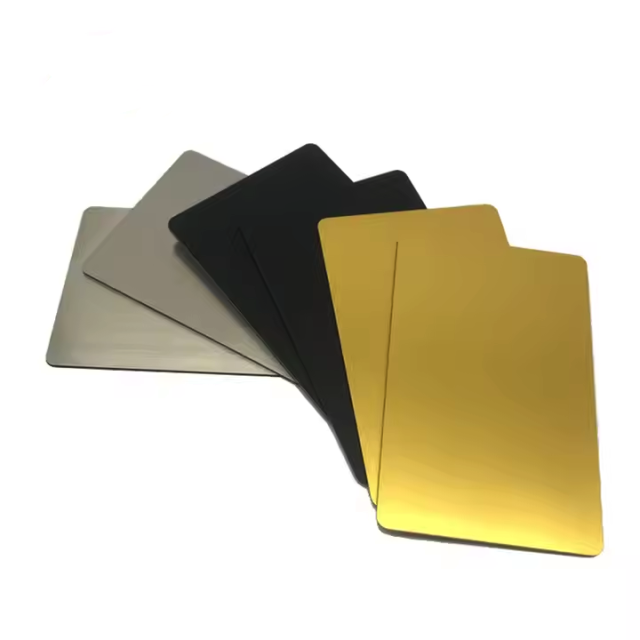 Stainless Steel Gold Black Metal RFID NFC Card NTAG216 Metal Nfc Card