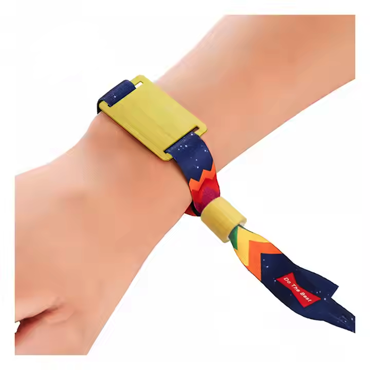 Custom Disposable 13.56 MHZ RFID Woven & Polyester & Ribbon Wristband Event bar Festival Park VIP Guests Admission NFC Wristband