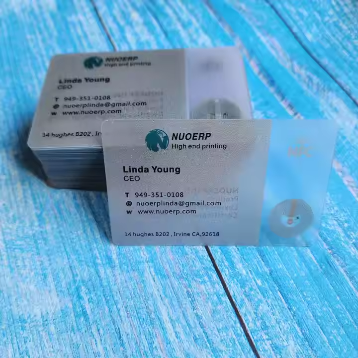 Customized PVC Transparent Plastic Luxury NFC Business Card