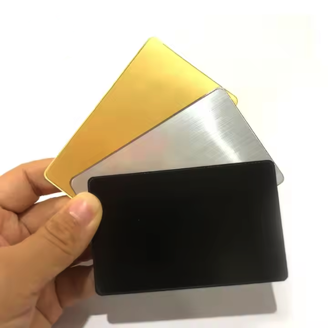 Stainless Steel Gold Black Metal RFID NFC Card NTAG216 Metal Nfc Card