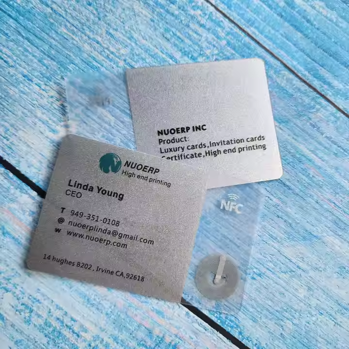 Customized PVC Transparent Plastic Luxury NFC Business Card