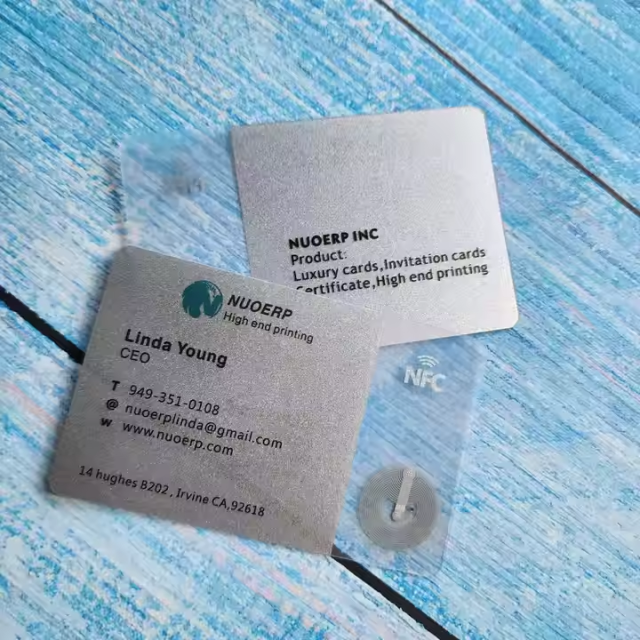 Customized PVC Transparent Plastic Luxury NFC Business Card