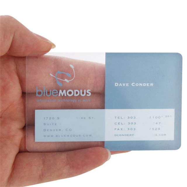 Customized PVC Transparent Plastic Luxury NFC Business Card