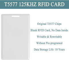 125Khz RFID Smart Cards Atmel T5577 Blank PVC White Card for Access Control
