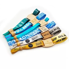 Promotional Recycled Cloth Festival Wristband Eco Friendly RPET Fabric Bracelet for Events