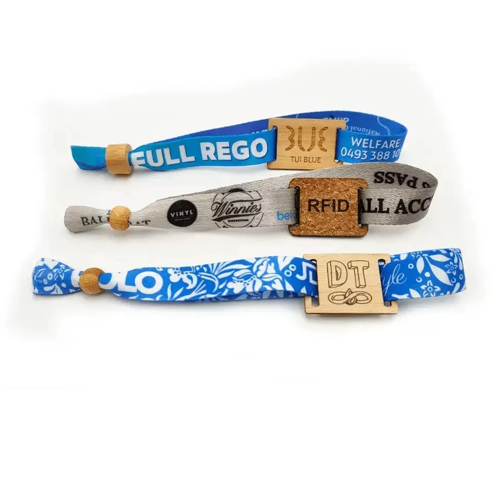 Promotional Recycled Cloth Festival Wristband Eco Friendly RPET Fabric Bracelet for Events