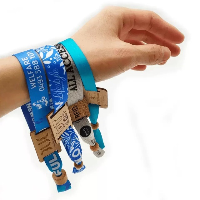 Promotional Recycled Cloth Festival Wristband Eco Friendly RPET Fabric Bracelet for Events