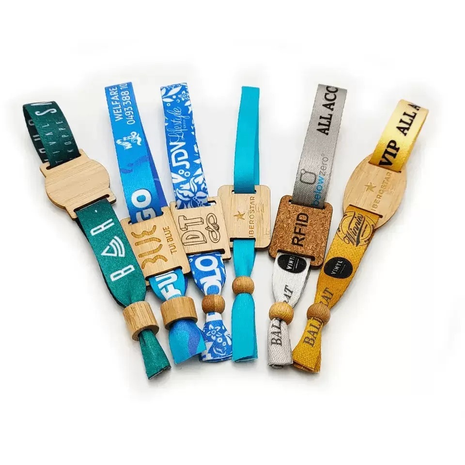 Promotional Recycled Cloth Festival Wristband Eco Friendly RPET Fabric Bracelet for Events