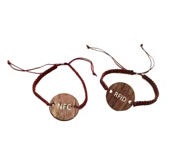 Customized Popular Product RFID NFC Bamboo Bracelet Smart Chip Wooden Material Wristband