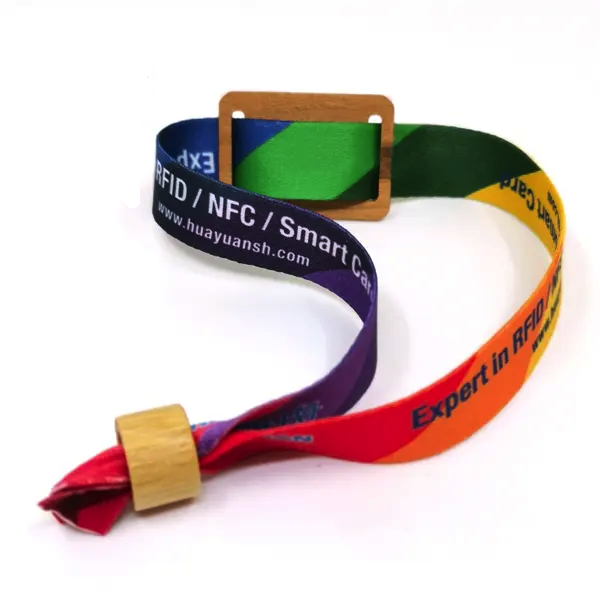 Custom Disposable 13.56 MHZ RFID Woven & Polyester & Ribbon Wristband Event bar Festival Park VIP Guests Admission NFC Wristband
