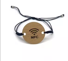 Customized Popular Product RFID NFC Bamboo Bracelet Smart Chip Wooden Material Wristband