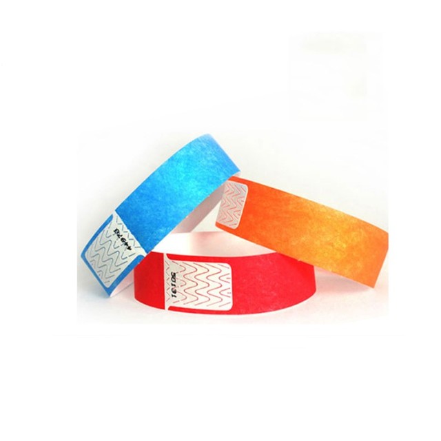 Waterproof Cheap Custom Pulseras Dupont ID VIP Brazaletes Tyvek Paper Wristbands for Events