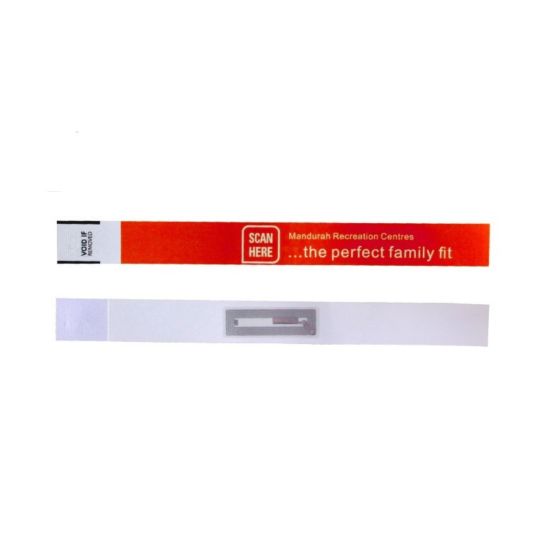 Custom Logo Printed Bracelet Waterproof Paper Tyvek RFID Wristbands NFC Function for Event Party Supplies Ticker with Chip