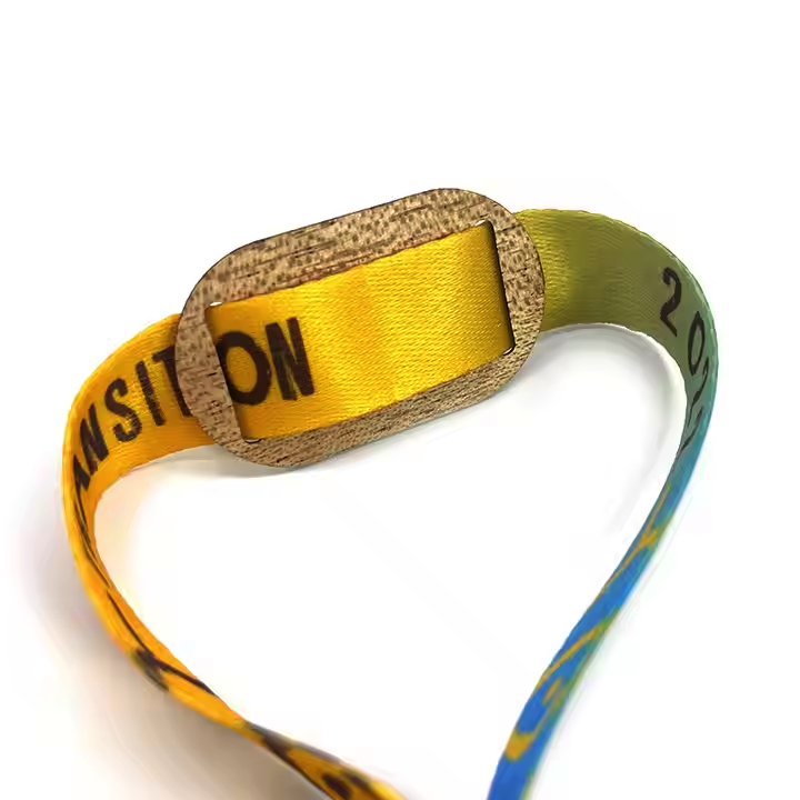 RFID NFC Event Wristband Wood Bamboo Tag Card Woven Wrist Band Bracelet for Access Control Music Festival