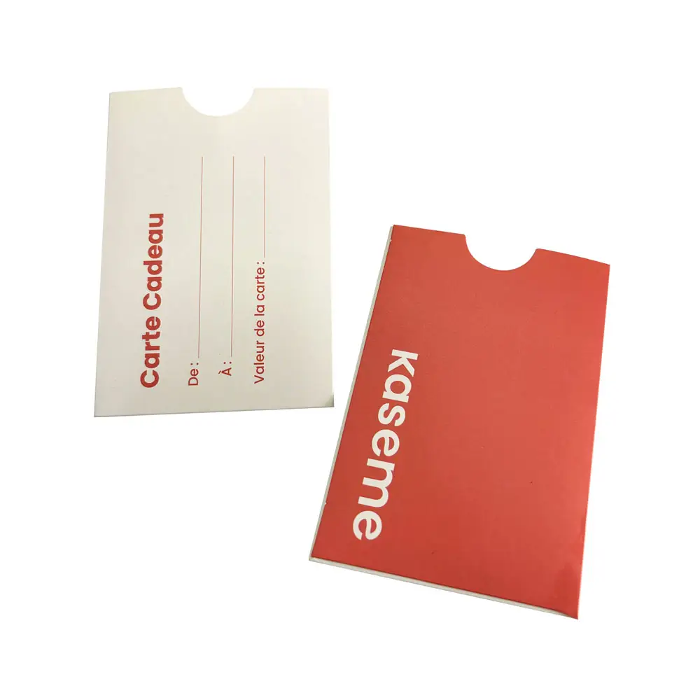 FSC Certificate Small Card Holder Black Recyclable Paper Sleeve Envelope with Shiny Logo
