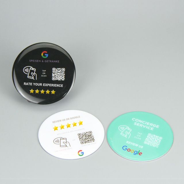 Custom QR Code Google Reviews Round Tag Facebook NFC Sticker Review on Google No reviews yet