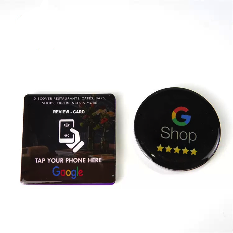 RFID Table Menu Tag Changeable QR Code Social Media Tag NFC Google Review Epoxy Tag