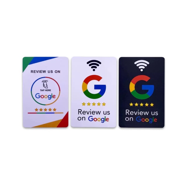 Custom logo Programmable Nfc-enabled Facebook Chips Business Cards 13.56MHz Plastic RFID Personal google Review Nfc Pvc Card
