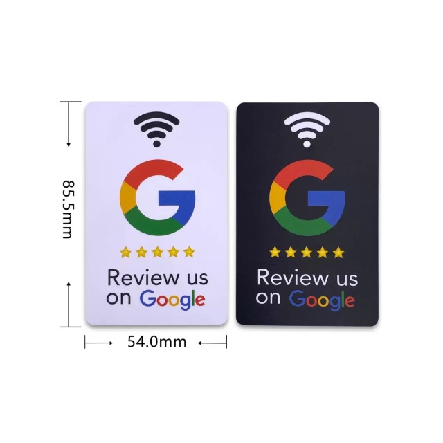 Review Us On Google NFC Cards, NFC Business Card, Smart Card for Google Reviews, NFC Tags, Durable PVC Cards