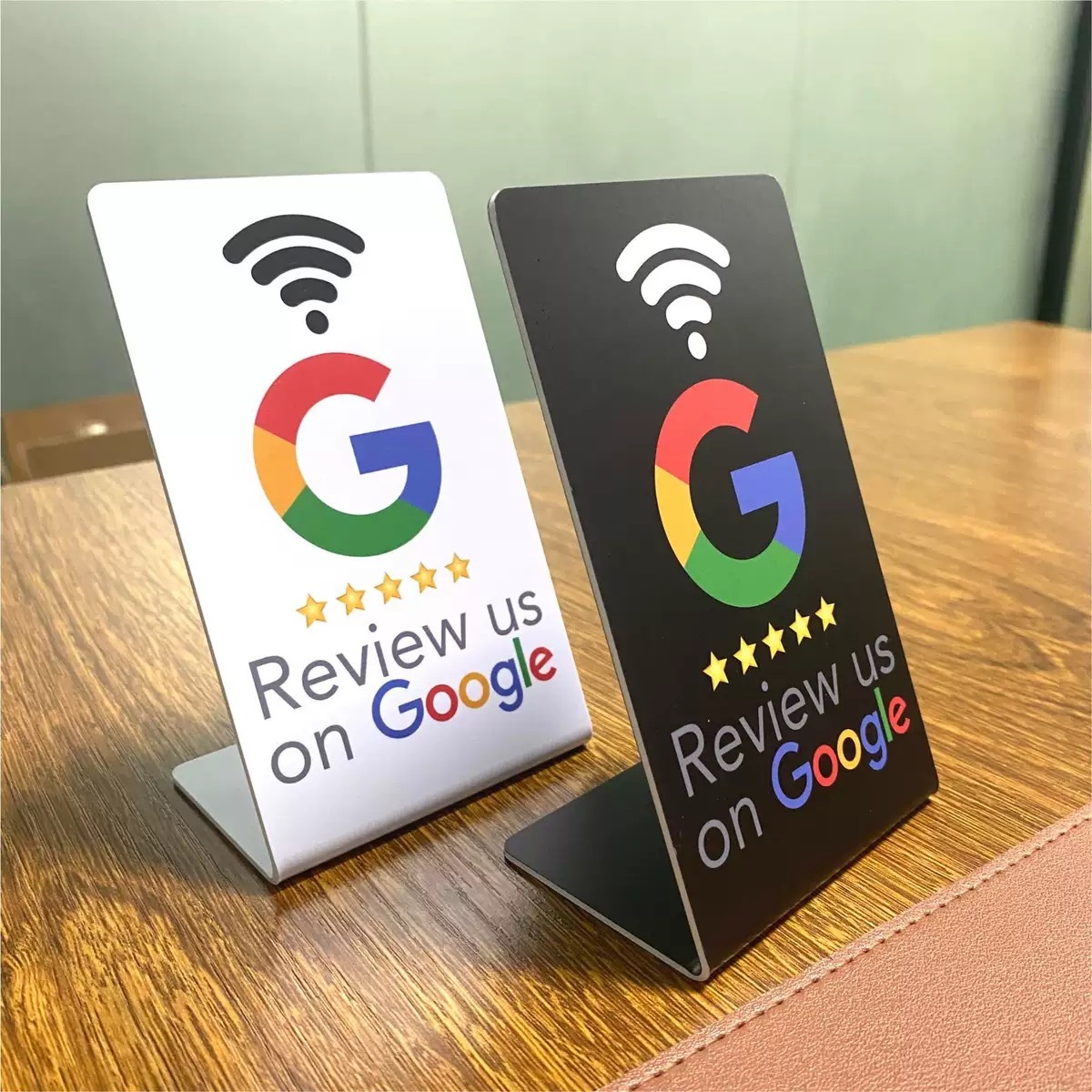 Custom Acrylic PVC NFC google Review Stand Table Display Qr Code for google Review Restaurant Menu Social Media