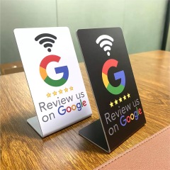 Custom Acrylic PVC NFC google Review Stand Table Display Qr Code for google Review Restaurant Menu Social Media