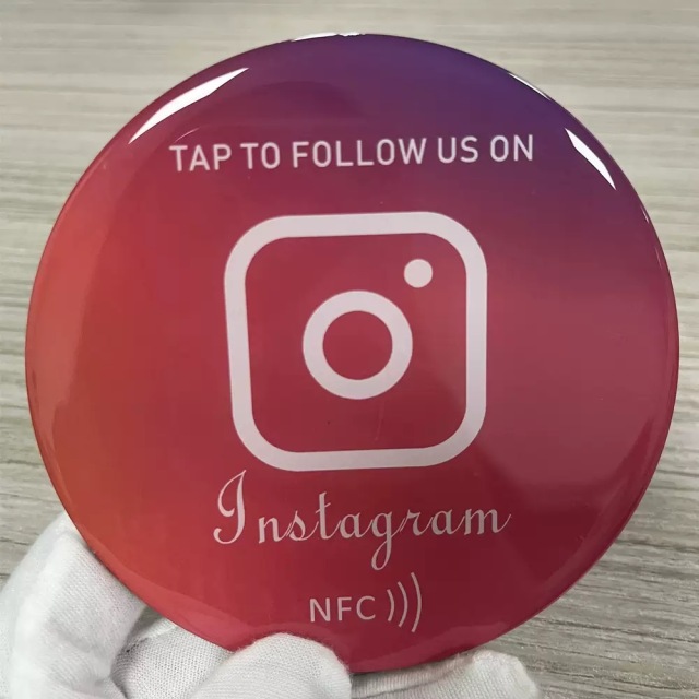 RFID Table Menu Tag Changeable QR Code Social Media Tag NFC Google Review Epoxy Tag