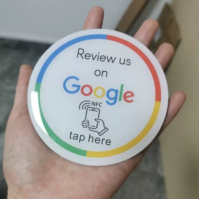 Custom QR Code Google Reviews Round Tag Facebook NFC Sticker Review on Google No reviews yet