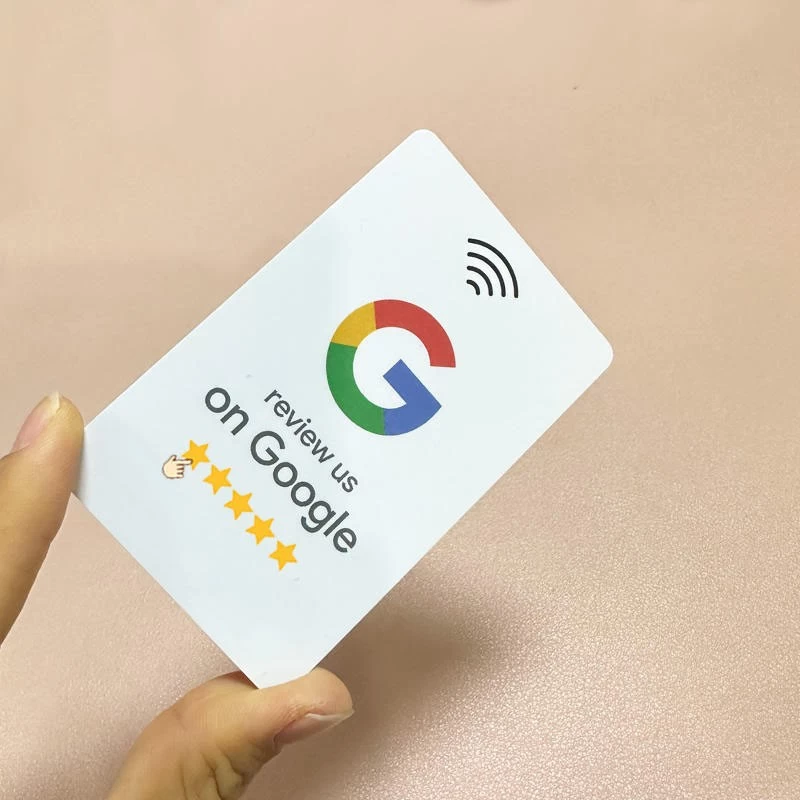 Custom logo Programmable Nfc-enabled Facebook Chips Business Cards 13.56MHz Plastic RFID Personal google Review Nfc Pvc Card