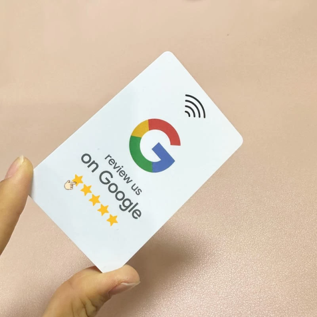 Custom logo Programmable Nfc-enabled Facebook Chips Business Cards 13.56MHz Plastic RFID Personal google Review Nfc Pvc Card