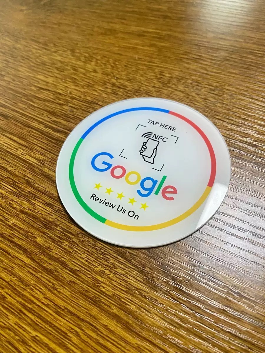 Custom QR Code Google Reviews Round Tag Facebook NFC Sticker Review on Google No reviews yet