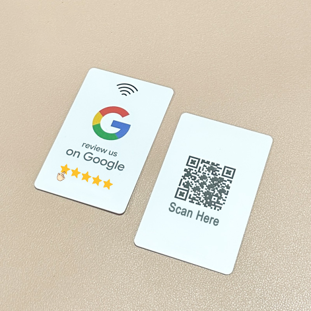 Cshinrfid Custom NFC QR Card for Reviews – CR80 PVC with NTAG213/215/216