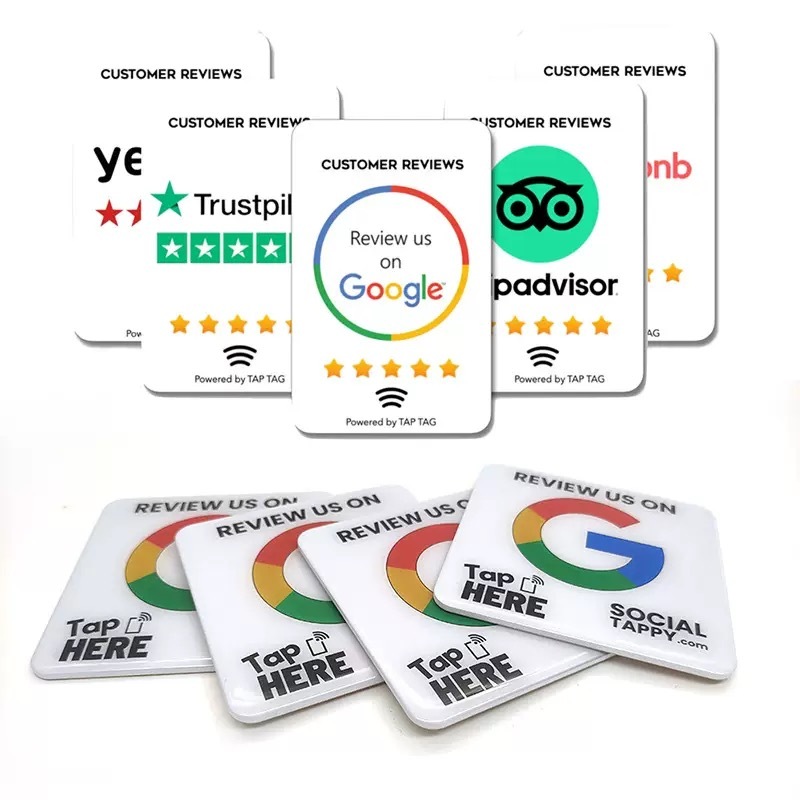 Cshinrfid Custom NFC QR Card for Reviews – CR80 PVC with NTAG213/215/216