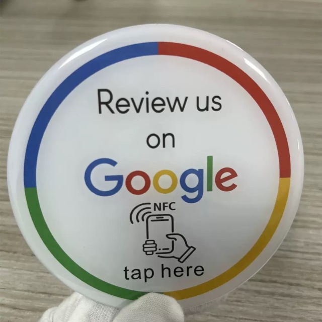 Custom QR Code Google Reviews Round Tag Facebook NFC Sticker Review on Google No reviews yet