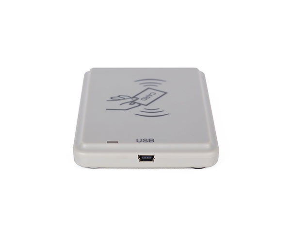Handy Compact Mifare RFID Reader , Smart Chip Desktop RFID Card Reader Writer USB Support Power