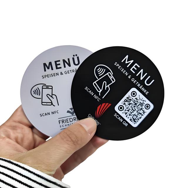 RFID Table Menu Tag Changeable QR Code Social Media Tag NFC Google Review Epoxy Tag