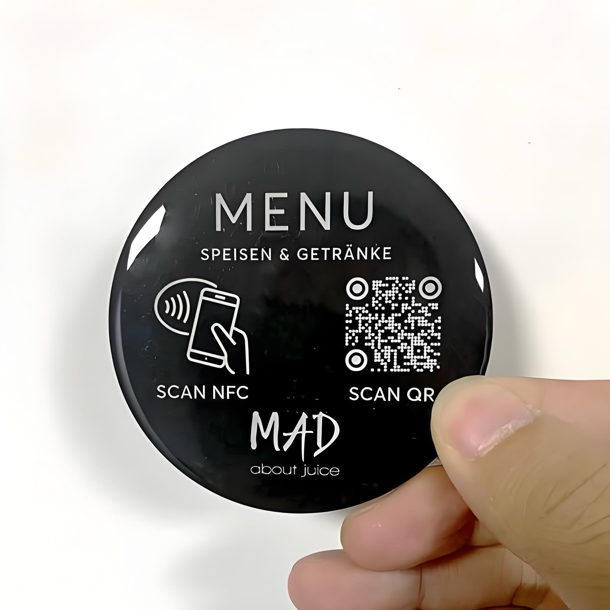 Custom QR Code Google Reviews Round Tag Facebook NFC Sticker Review on Google No reviews yet