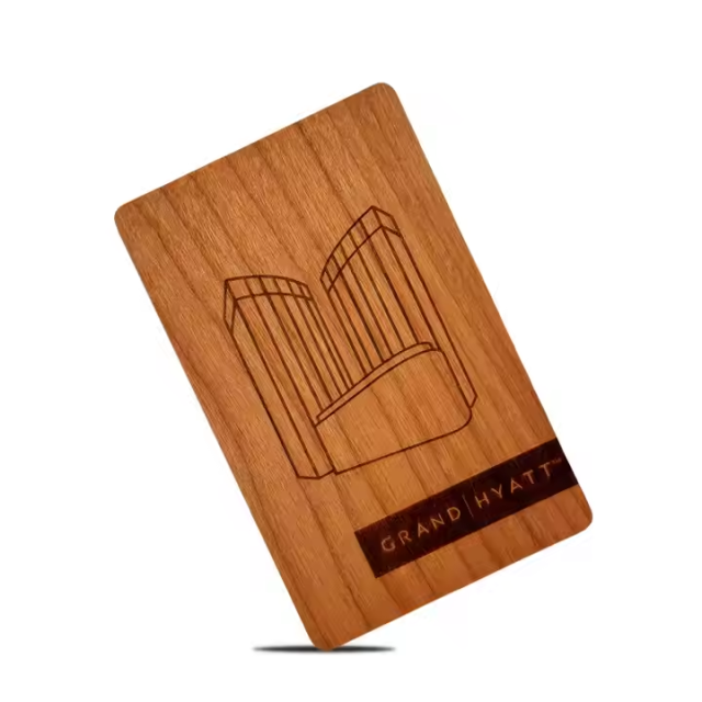 High Quality Customized Wooden RFID Hotel Key Card F08 1k Ultralight Ev1 Wooden Key Cards