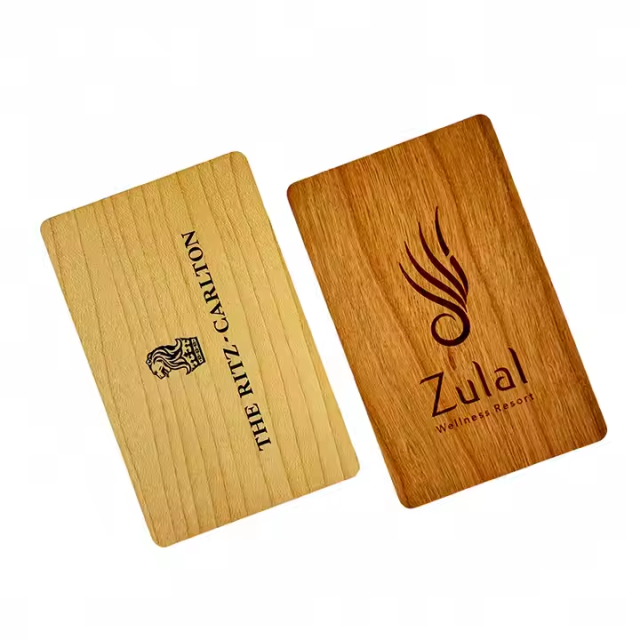 High Quality Customized Wooden RFID Hotel Key Card F08 1k Ultralight Ev1 Wooden Key Cards
